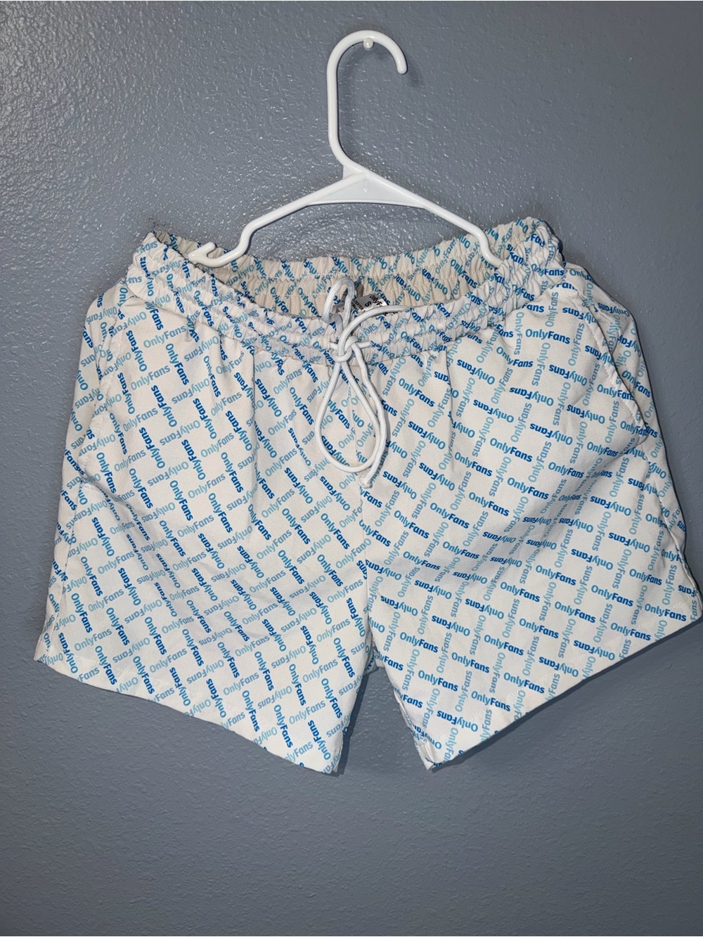 OnlyFans White & Blue Logo Swim Trunks